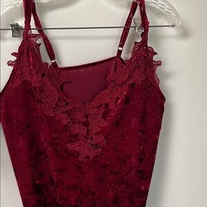 Deep Red Velvet Cami